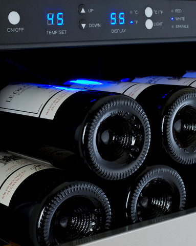 Tru-Vino 256 Bottle Dual Zone Stainless Steel Side-by-Side Wine Refrigerator 47" Wide FlexCount II