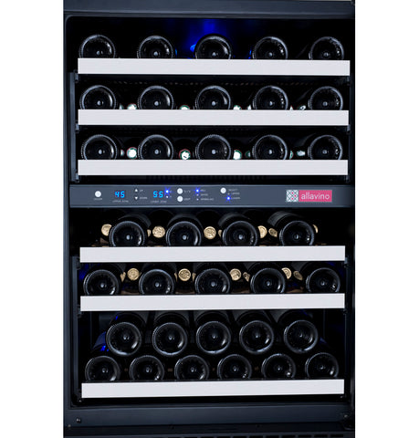Tru-Vino 112 Bottle Four Zone Stainless Steel Side-by-Side Wine Refrigerator 47" Wide FlexCount II