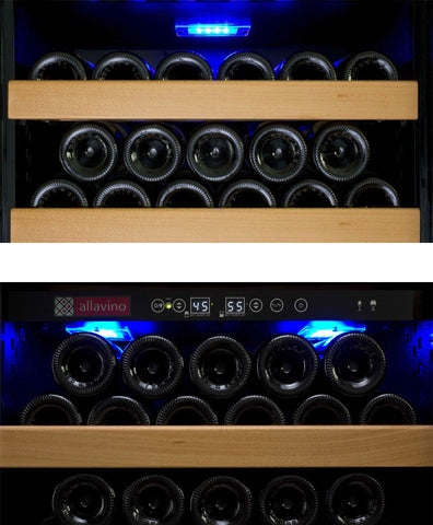Tru-Vino 277 Bottle Single Zone Black Left Hinge Wine Refrigerator 32" Wide Vite II