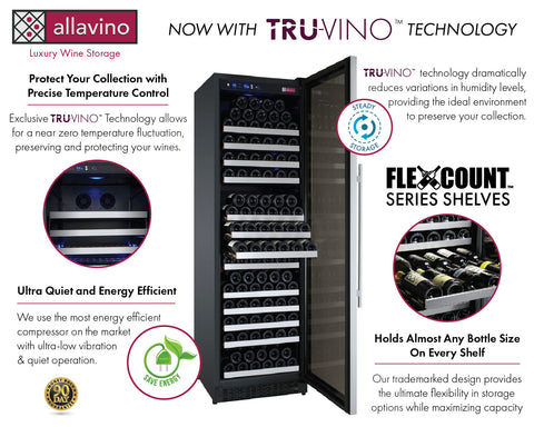 Tru-Vino 354 Bottle Dual Zone Stainless Steel Side-by-Side Wine Refrigerator 47" Wide FlexCount II