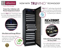 Tru-Vino 354 Bottle Dual Zone Stainless Steel Side-by-Side Wine Refrigerator 47
