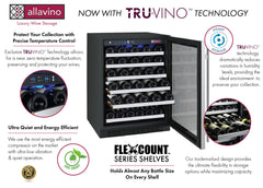 Tru-Vino 112 Bottle Dual-Zone Stainless Steel Side-by-Side Wine Refrigerator 47