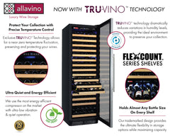Tru-Vino 348 Bottle Dual Zone Stainless Steel Side-by-Side Wine Refrigerator 48