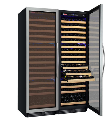 Tru-Vino 348 Bottle Dual Zone Stainless Steel Side-by-Side Wine Refrigerator 48" Wide FlexCount Classic II
