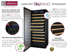 Tru-Vino 554 Bottle Dual Zone Stainless Steel Side-by-Side Wine Refrigerator 63