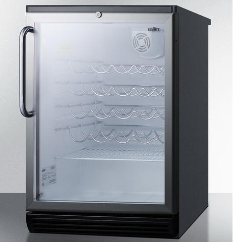 Summit SWC6GBLTB Safe Storage with Elegant Display Wine Cellar - Vineyard’s Coolers