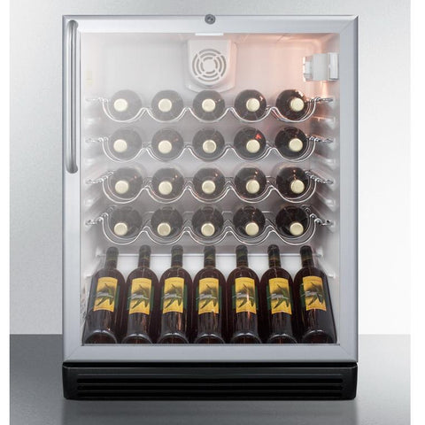Summit SWC6GBLCSS Safe Storage with Elegant Display Wine Cellar - Vineyard’s Coolers