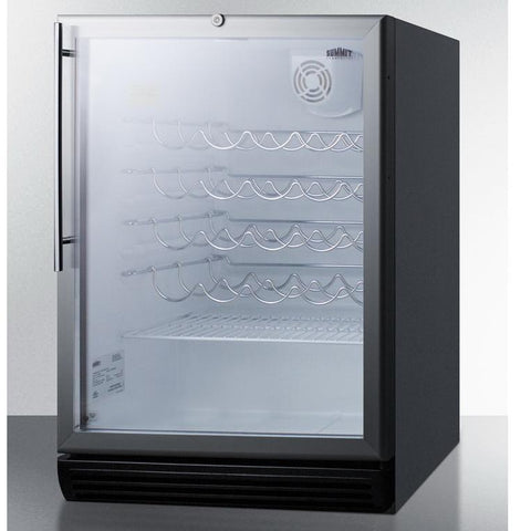 Summit SWC6GBLHVADA Safe Storage with Elegant Display Wine Cellar - Vineyard’s Coolers
