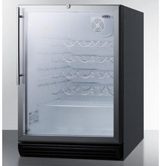 Summit SWC6GBLHVADA Safe Storage with Elegant Display Wine Cellar