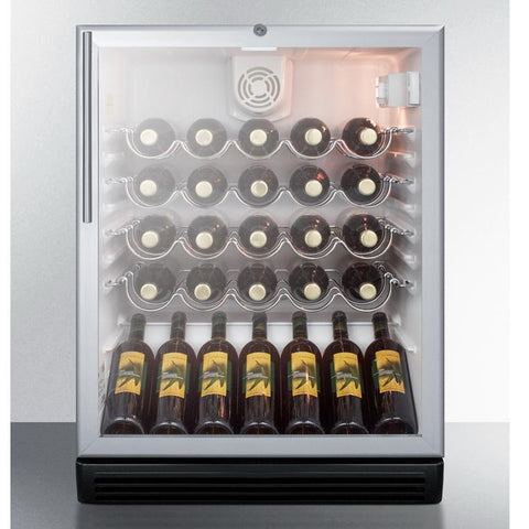 Summit SWC6GBLHVADA Safe Storage with Elegant Display Wine Cellar - Vineyard’s Coolers