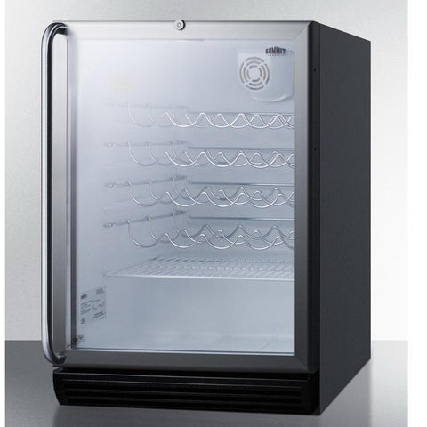 Summit SWC6GBLBISHADA Safe Storage with Elegant Display Wine Cellar - Vineyard’s Coolers